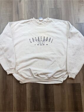 Vintage 90s Cathedral Fighting Irish Crewneck Sweatshirt Mens L Made in USA
